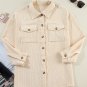 Oatmeal Corduroy Flap Pocket Button Up Shacket