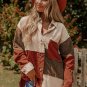 Cinnamon Colorblock Curved Hem Corduroy Shacket with Pocket