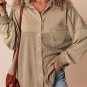 Goat Mineral Wash Textured Patchwork Loose Fit Shacket