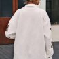Beige Sequin Turkey Patched Graphic Flap Pocket Textured Shacket