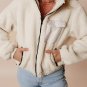 Jet Stream Zip-up Pocketed Hooded Sherpa Jacket