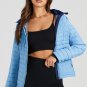 Myosotis Solid Color Quilted Zip-up Puffer Jacket