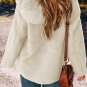 Beige Fleece Zip Up Drawstring Hooded Pocketed Jacket
