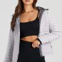 Silvery Solid Color Quilted Zip-up Puffer Jacket
