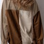 Brown Color Block Chest Pockets Buttoned Corduroy Shacket