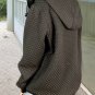 Black Quilted Side Pockets Zipper Hooded Jacket