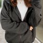 Black Quilted Side Pockets Zipper Hooded Jacket