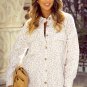 Beige Leopard Print Flap Pockets Buttoned Corduroy Shacket