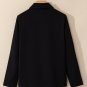 Black Collar Tab Sleeve Zip Up Flap Detail Jacket