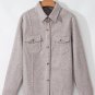 Light Grey Turn Down Collar Flap Pockets Buttoned Shacket
