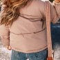 Apricot Pink Full Zipper Quilted Puffer Jacket