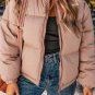 Apricot Pink Full Zipper Quilted Puffer Jacket