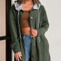 Jungle Green Oversized Corduroy Contrast Hooded Shacket