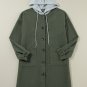 Jungle Green Oversized Corduroy Contrast Hooded Shacket