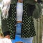 Vineyard Green Fleece Checkerboard Flap Pocket Snap Button Jacket