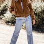 Redwood Burl Sherpa Ribbed Baseball Collar Bomber Jacket