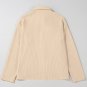Apricot Solid Color Corduroy Buttoned Long Sleeve Shacket