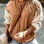 Buckskin Corduroy Fleece Patchwork Buttoned Bomber Jacket