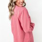 Bonbon Corduroy Flap Detail Button Up Split Shacket