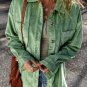 Mist Green Patched Pocket Button Up Corduroy Shacket