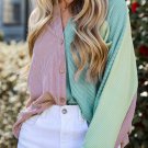 Phalaenopsis Color Block Corded Buttoned Oversized Shacket