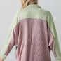 Phalaenopsis Color Block Corded Buttoned Oversized Shacket