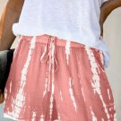 Pink Tie Dye Drawstring Casual Shorts