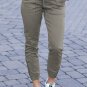 Green Slim Fit Pocketed Twill Jogger Pants