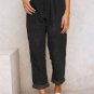 Black Corduroy High Waist Straight Leg Pants
