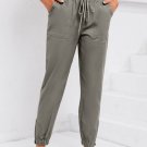 Green Slim Fit Pocketed Twill Jogger Pants