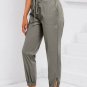 Green Slim Fit Pocketed Twill Jogger Pants