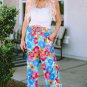 Multicolor Abstract Floral Print Drawstring Wide Waistband Pants