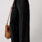 Black Drawstring Elastic Waist Casual Wide Leg Pants