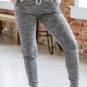 Gray Drawstring Waist Pocketed Joggers