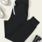 Black Drawstring Waist Pocketed Joggers