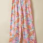 Pink Floral Smocked Waist Loose Pants