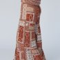 Brown Boho Aztec Print Tiered Palazzo Pants