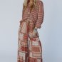 Brown Boho Aztec Print Tiered Palazzo Pants