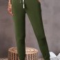Moss Green Drawstring Waist Pocketed Joggers