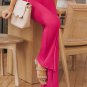 Rose Split Hem High Waist Pants