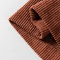 Brown High Waist Square Pockets Corduroy Pants