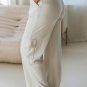 Beige Plain Cargo Pockets High Waist Casual Sweatpants