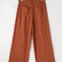 Red Dahlia Elastic Waist Pocketed Casual Straight Leg Pants