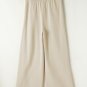 Apricot Loop Drawstring Casual Wide Leg Pants