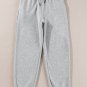 Light Grey Solid Color Fleece Lined Drawstring Waist Joggers