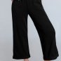 Black Mineral Wash Exposed Seam Wide Leg Pants