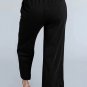 Black Mineral Wash Exposed Seam Wide Leg Pants