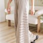 Smoke Gray Boho Lace Patchwork Wide Leg High Waist Pants