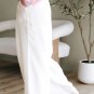 White Casual Tie Waist Pleated Wide Leg Pants