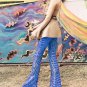 Blue Sequin Wide Leg Pants